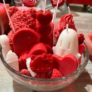 Red and White Party Candle Set